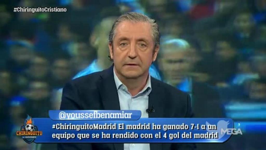 Josep Pedrerol en El Chiringuito. Foto: Twitter (@elchiringuitotv)