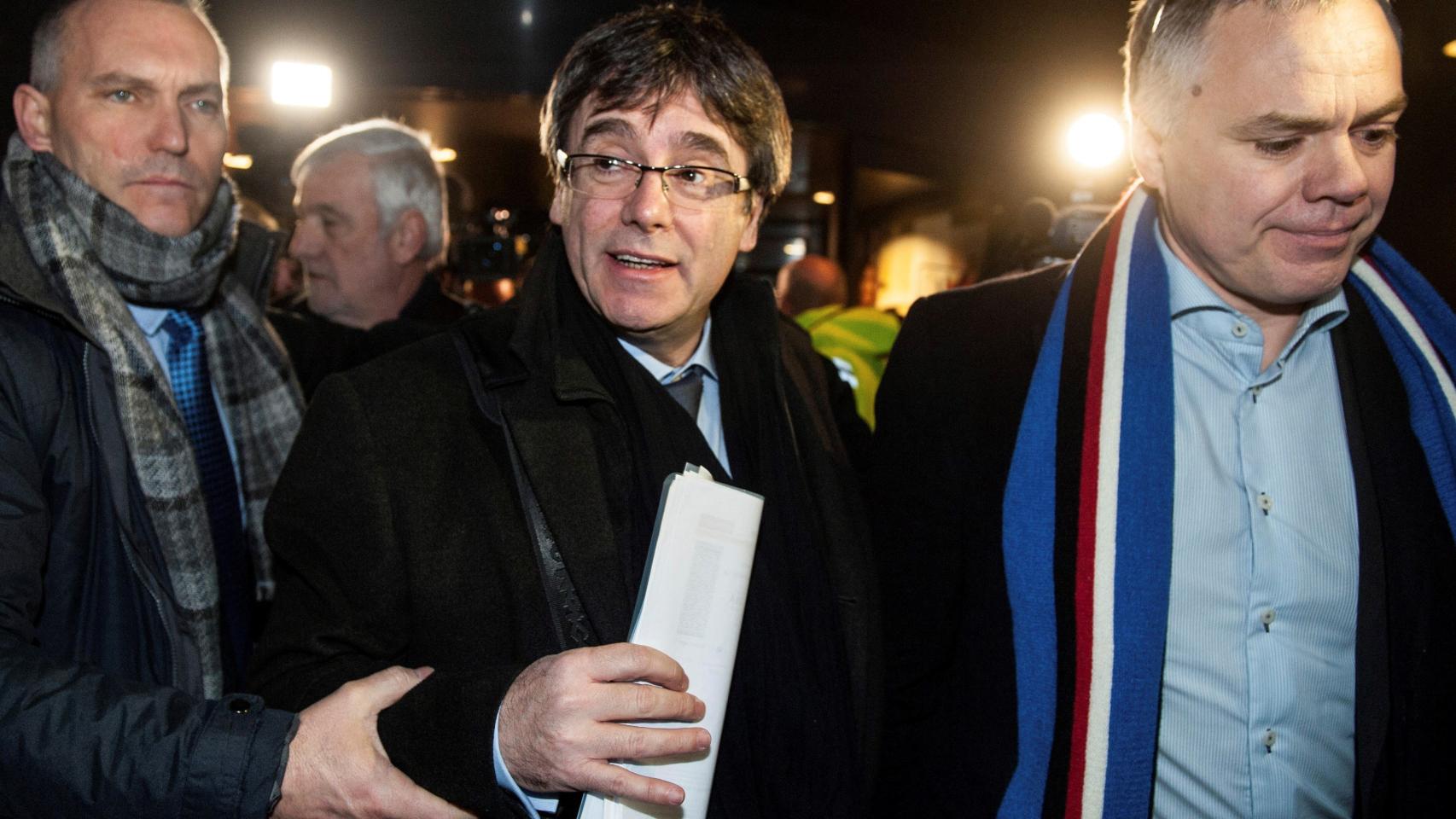 El expresidente de Cataluña Carles Puigdemont a su llegada al aeropuerto de Copenhague.