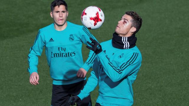 Ronaldo, durante el entrenamiento matinal del Real Madrid.