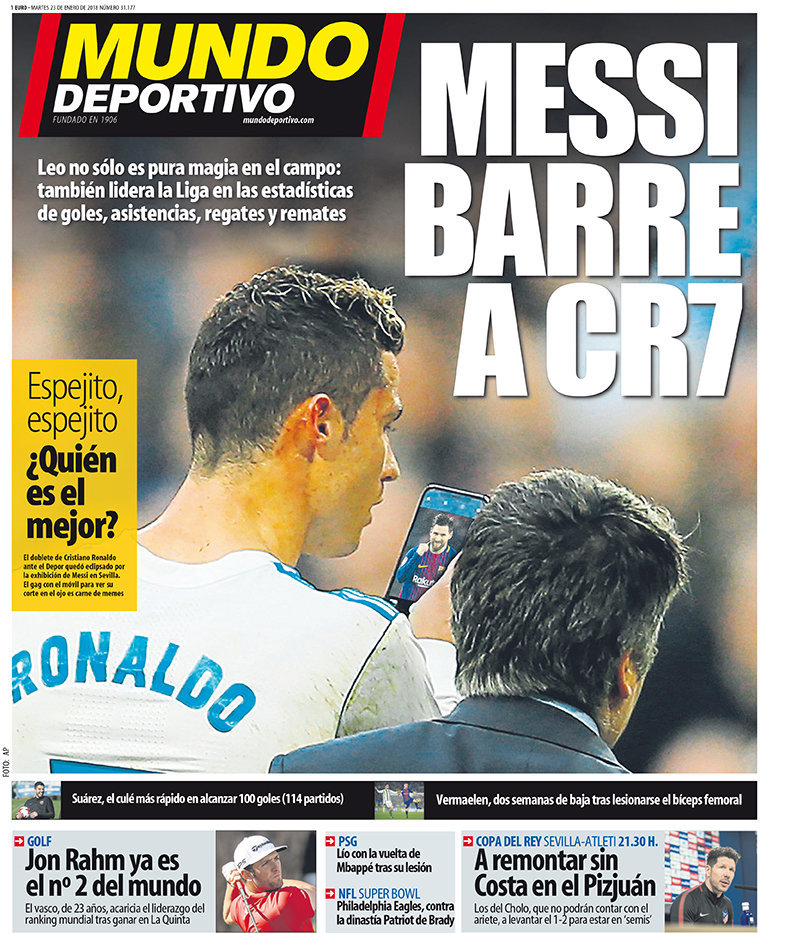 Portada Mundo Deportivo (23/01/18)