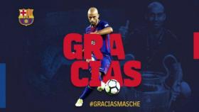 Mascherano deja el Barça. Foto: fcbarcelona.es