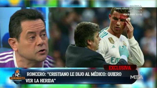 Roncero, en El Chiringuito. Foto: Twitter (@elchiringuitotv)