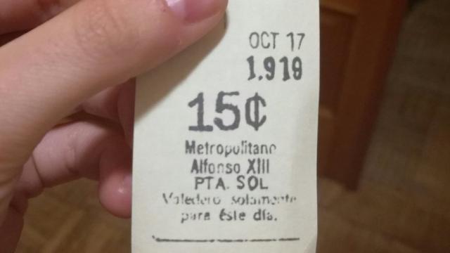 Este es el billete que el extraño viajero se habría dejado en el asiento del metro