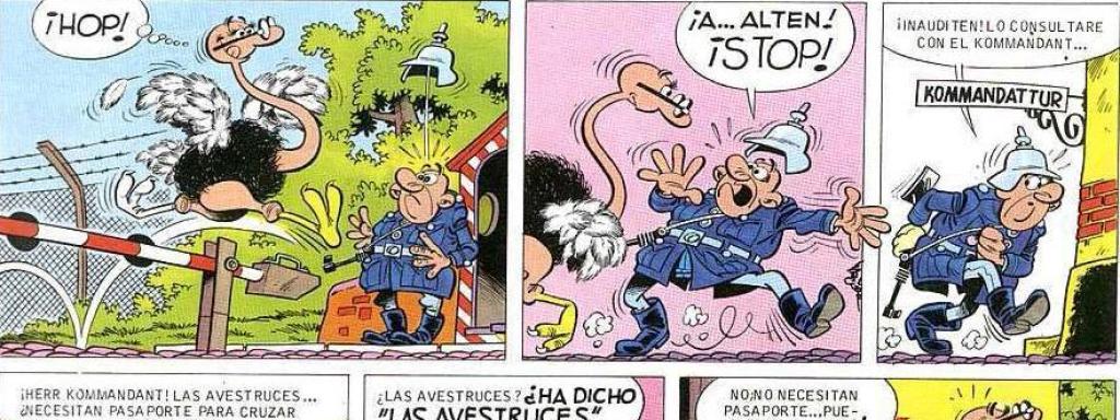 Mortadelo disfrazado de avestruz, en 1969.