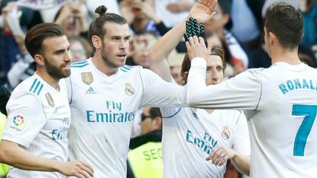 Celebración del gol de Bale