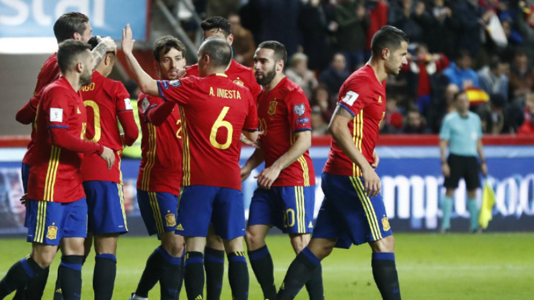 Celebración gol de España contra Israel. Foto: sefutbol.com