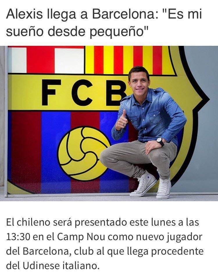 Los sueños de niño de Alexis se cumplen: jugar en el Barça, Arsenal y United