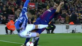 El Espanyol pidió la segunda amarilla de Luis Suárez. Foto: Twitter (@elchiringuitotv)