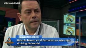 Tomás Roncero, abatido en El Chiringuito. Foto: Twitter (@elchiringuitotv)