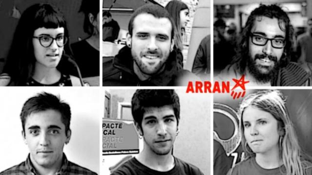 Seis de las caras visibles de Arran, el grupo radical que atacó a 'Crónica Global'.