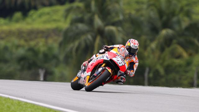 Dani Pedrosa durante los entrenamientos en Sepang.