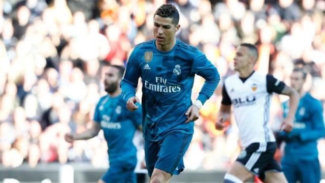 Cristiano marca ante el Valencia