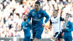 Cristiano marca ante el Valencia