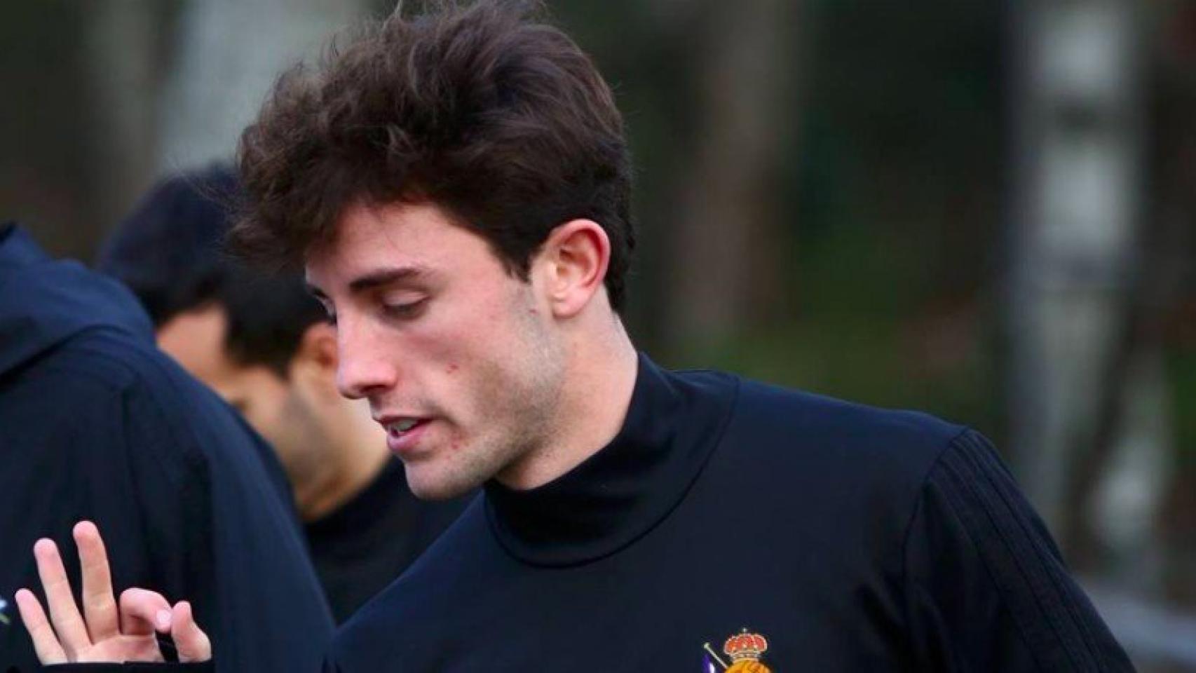 Odriozola entrena con la Real Sociedad. Foto Instagram (@realsociedad)