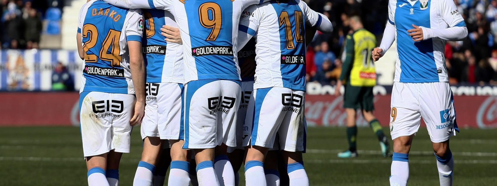 Los jugadores del Leganés celebrando un gol.