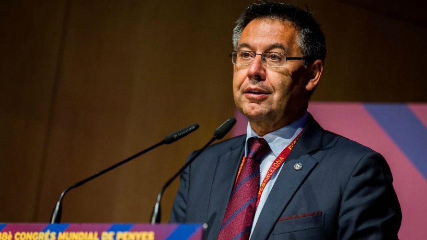 Bartomeu, en rueda de prensa. Foto. Twitter (@FCBarcelona_es)