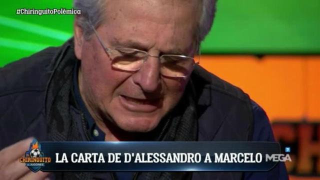 Jorge D'Alessandro lee su carta a Marcelo en El Chiringuito. Foto: Twitter (@elchiringuitotv)