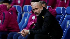 Guardiola, durante un partido del Manchester City.