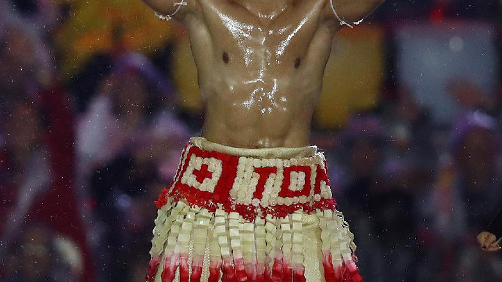 Pita Taufatofua en la ceremonia de inauguración de los JJOO de Río.