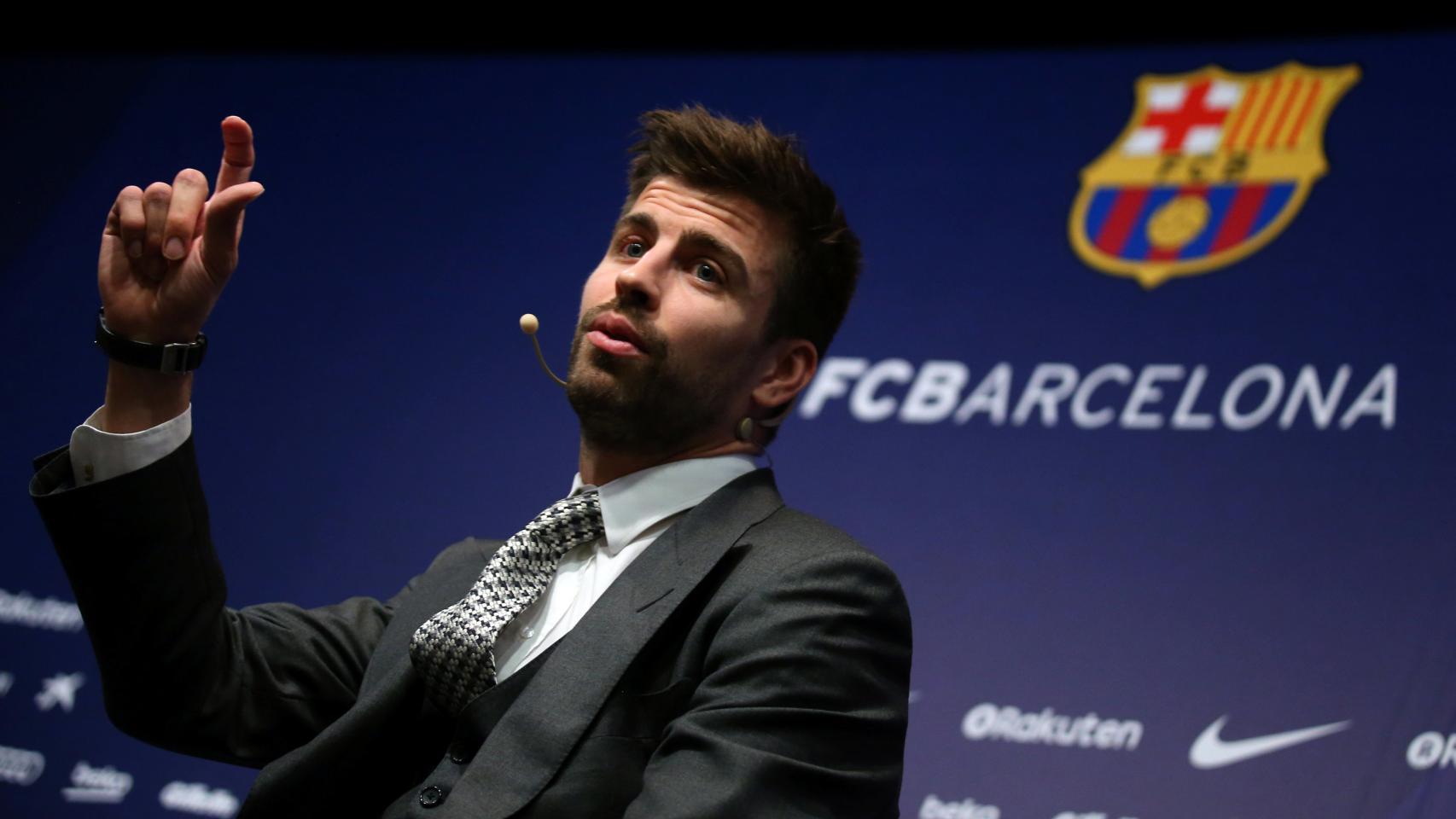 Gerard Piqué, en su renovación con el Barcelona.