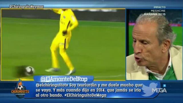 Petón, en El Chiringuito. Foto: Twitter (@elchiringuitotv)