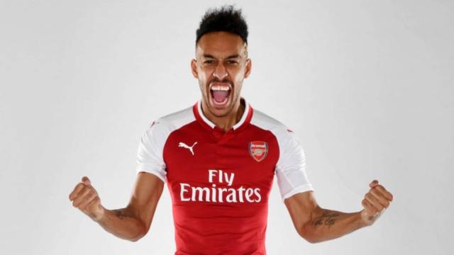 Aubameyang, con la camiseta del Arsenal.