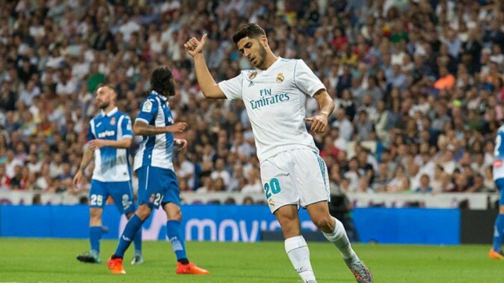 Marco Asensio, ante el Espanyol. Foto: Pedro Rodríguez / El Bernabéu