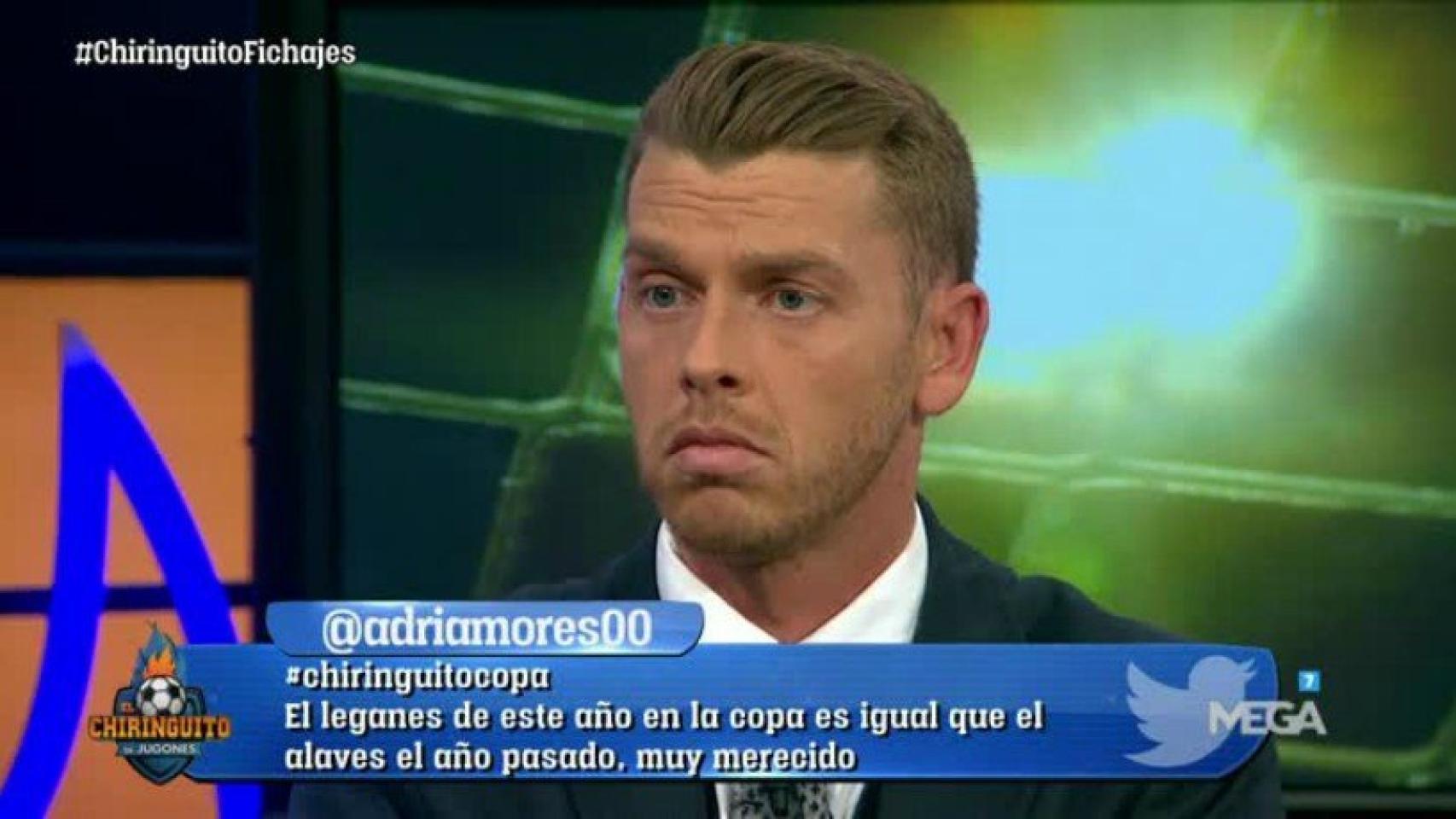 Jota Jordi en El Chiringuito. Foto: Twitter (@elchiringuitotv)