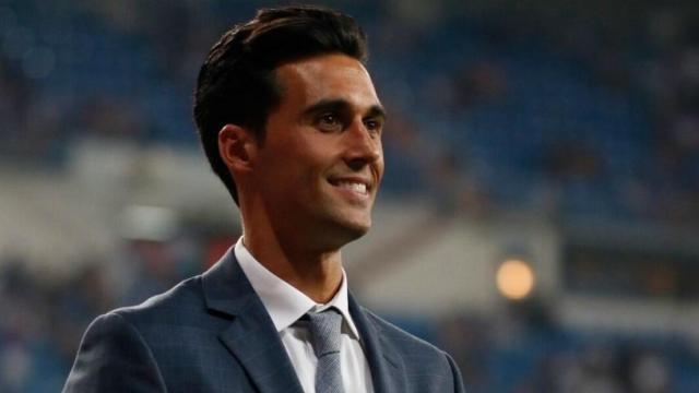 Arbeloa sonríe en su vuelta al Bernabéu. Foto: Pedro Rodríguez / El Bernabéu