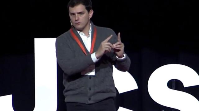 Albert Rivera durante un acto de Ciudadanos en Salamanca.