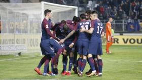 El PSG celebra un gol. Foto: Twitter (@psg_inside).