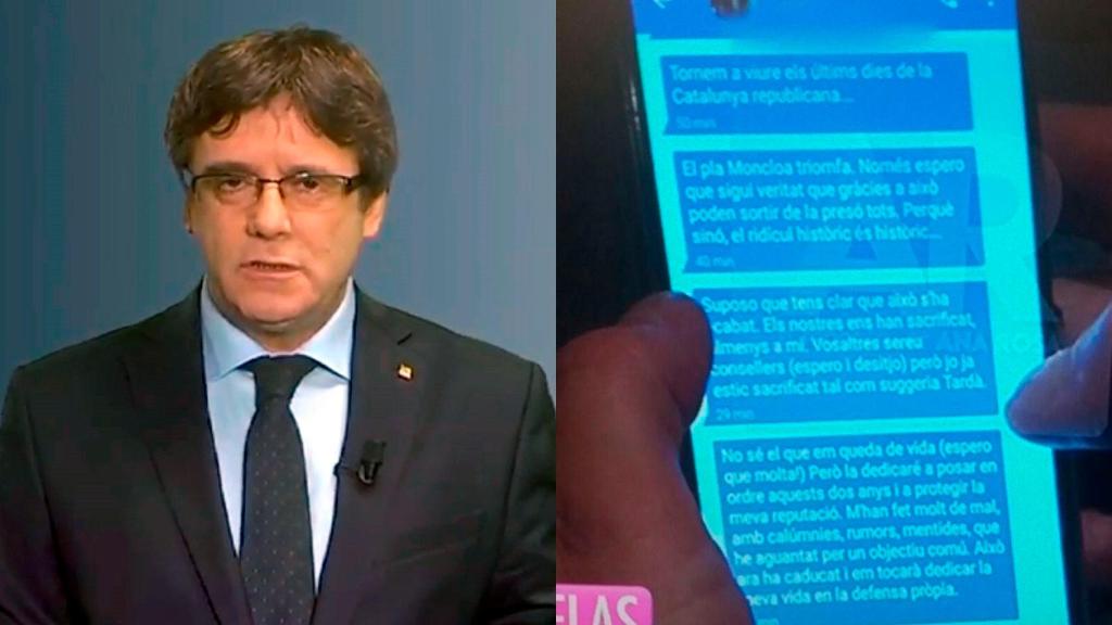 Las cámaras de Telecinco destaparon lo que decía Puigdemont a través de Signal.