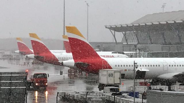 Aviones de Iberia en el Aeropuerto de Barajas.