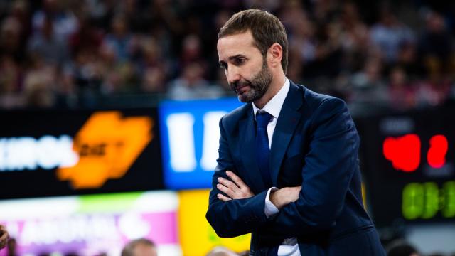 Sito Alonso en su último partido al frente del Barça de baloncesto.