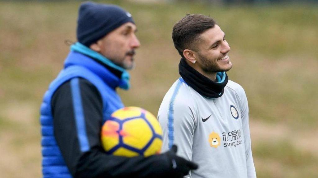 Icardi entrena con Spalleti. Foto Instagram (@inter)