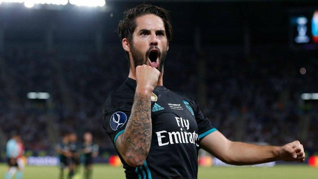 Isco, celebrando su gol ante el United