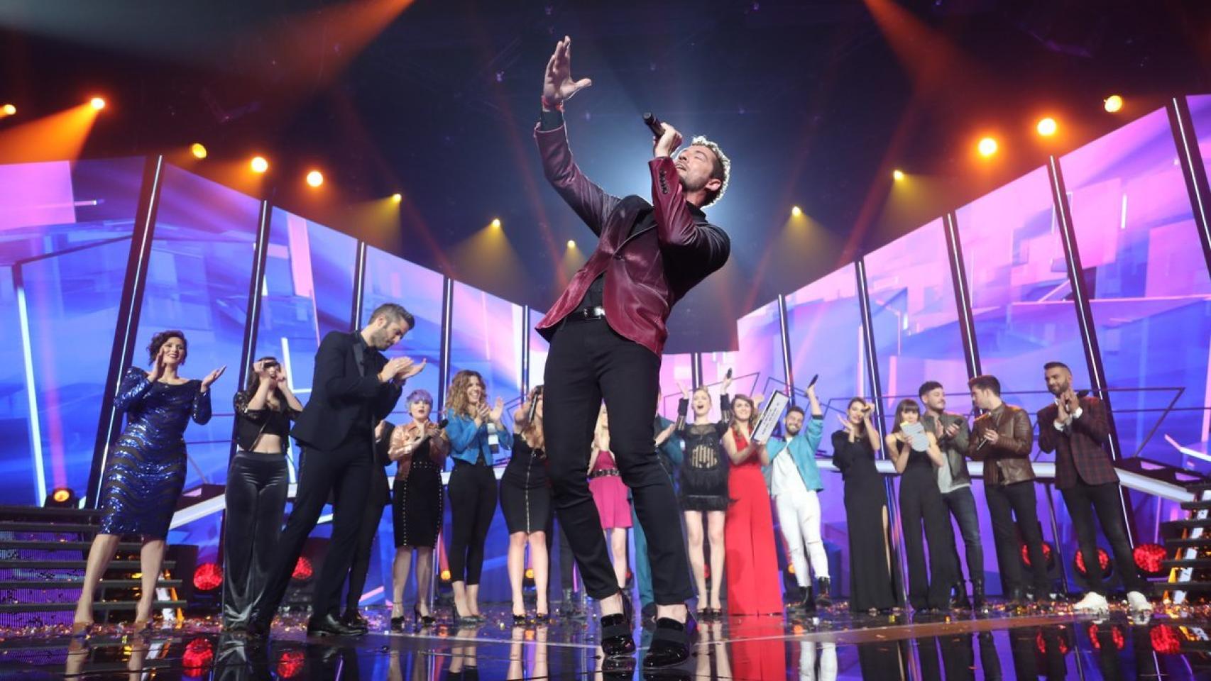 David Bisbal en el escenario de 'OT'.