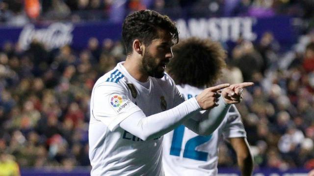 Isco celebra su gol al Levante