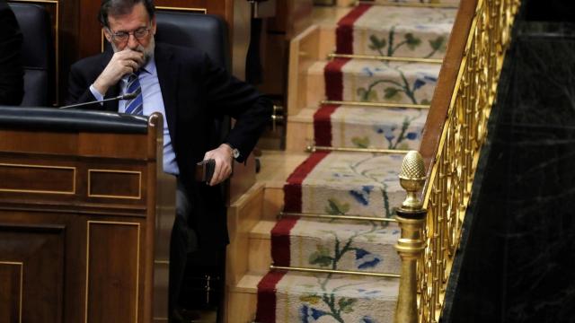 El presidente del Gobierno, Mariano Rajoy, este miércoles en el Congreso.