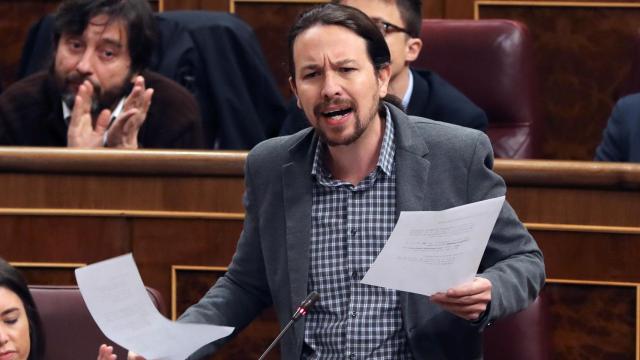 Pablo Iglesias durante la sesión de control.