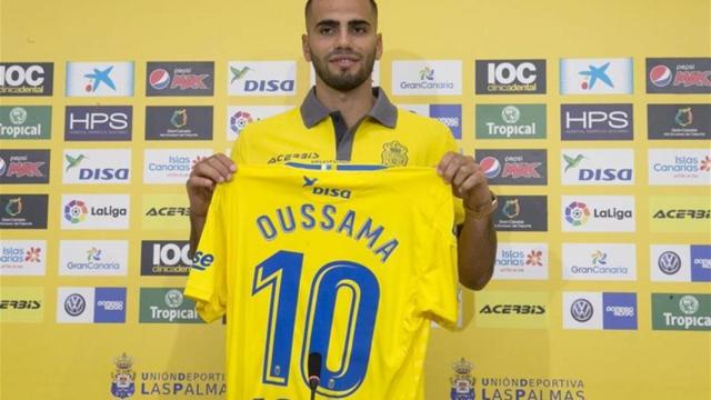 Oussama Tannane en su presentación con Las Palmas.