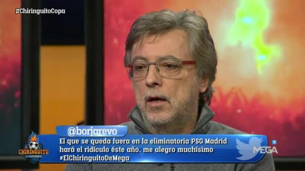 José Damián González en El Chiringuito. Foto: Twitter (@elchiringuitotv)