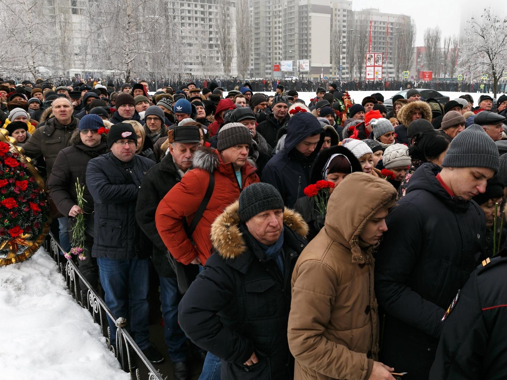 Funeral of Russian pilot Roman Filipov downed in Syria