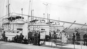 Fotografía histórica de los submarinos de clase B de la Armada española.