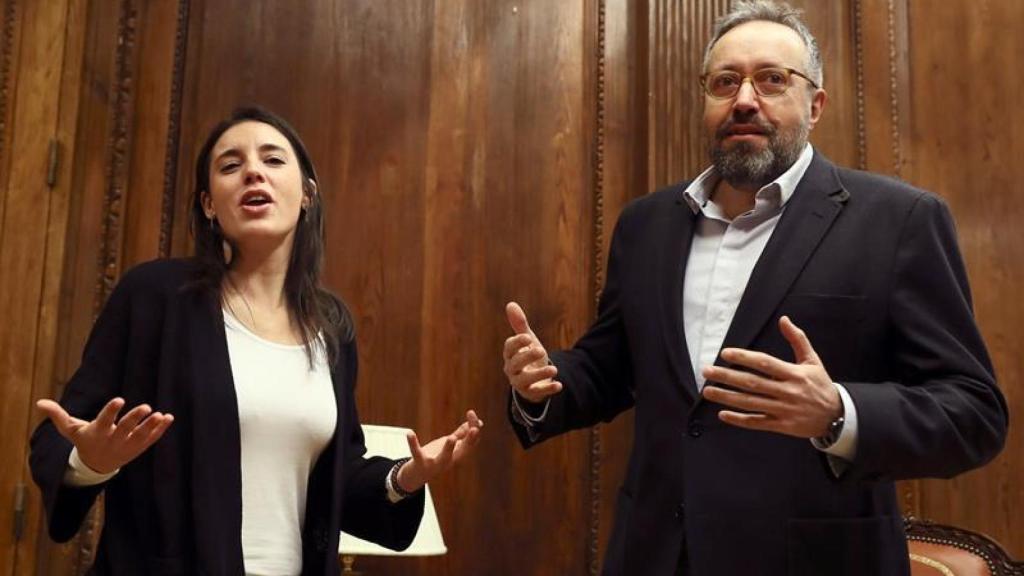 Irene Montero, 'portavoza' de Podemos, y Juan Carlos Girauta, portavoz de Ciudadanos.