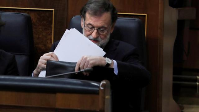 El jefe del Ejecutivo, Mariano Rajoy, durante la sesión de control al Gobierno.