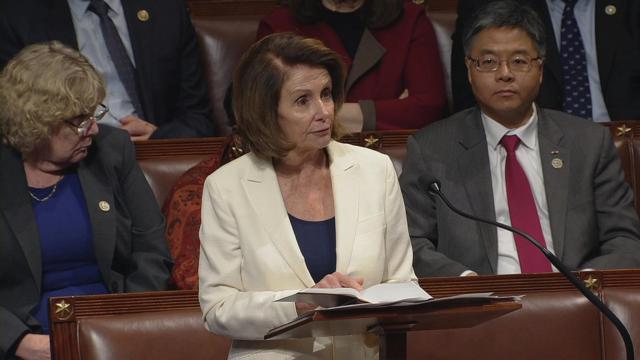 Nancy Pelosi, durante su intervención.