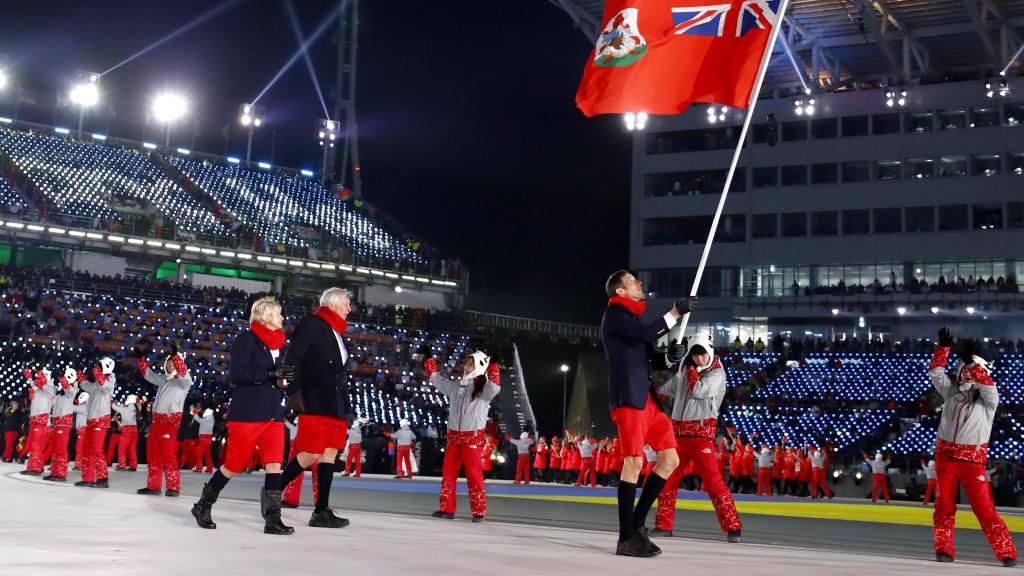 La delegación de las islas Bermudas también protagonizó un momento divertido.