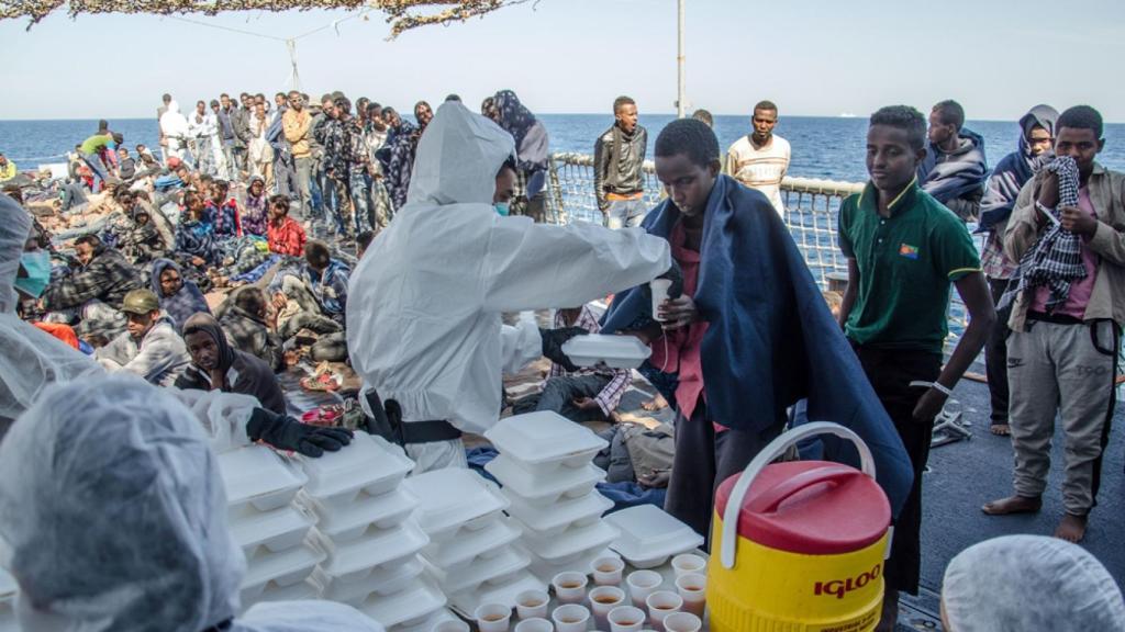 Rescate a bordo de la fragata Numancia.