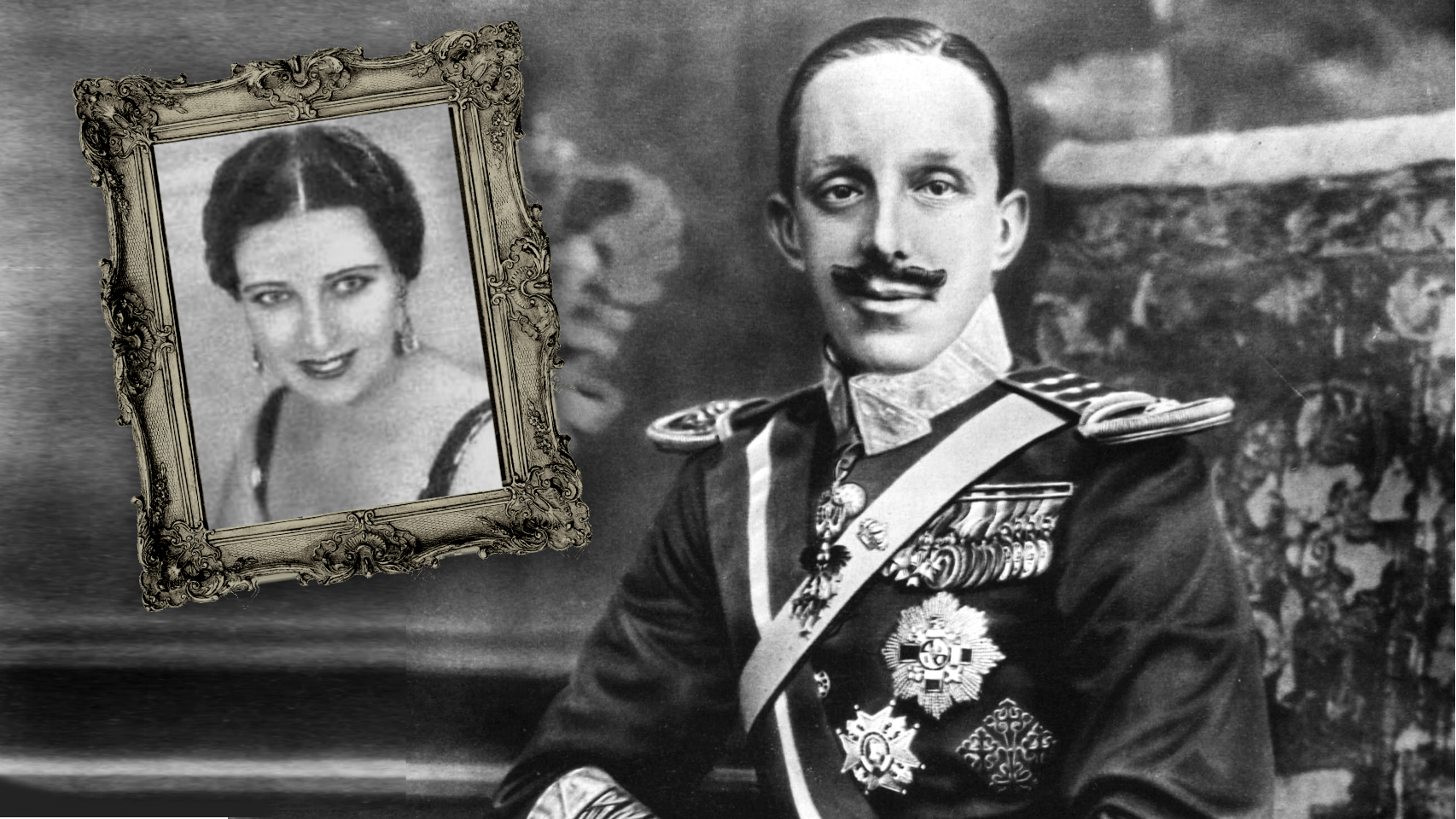 Carmen Ruiz y Alfonso XIII en un montaje.